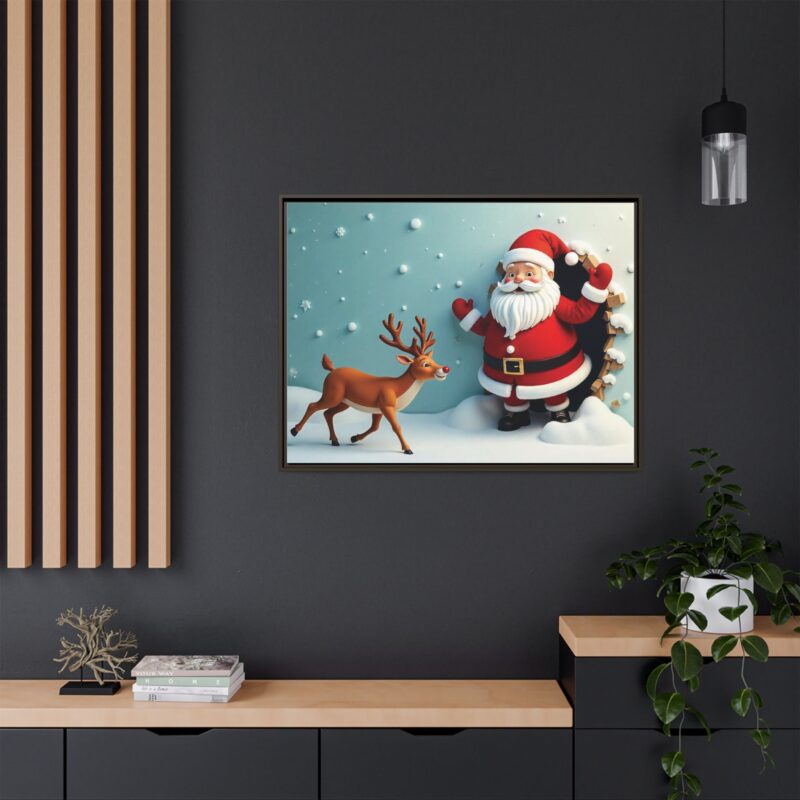 Canvas Wall Art 3D Santa Claus & Reindeer Illusion - Image 101