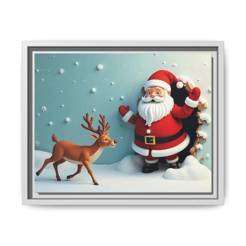Canvas Wall Art 3D Santa Claus & Reindeer Illusion - Image 50