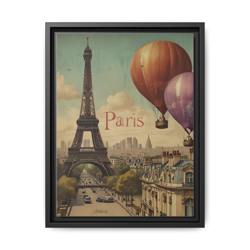 Pastel Eiffel Tower Travel canvas art of Nouveau Typography - Image 9