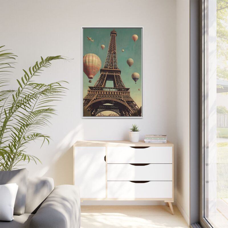 Vintage Paris Travel Canvas art with Hot Air Balloons and Street Lamps - Image 113