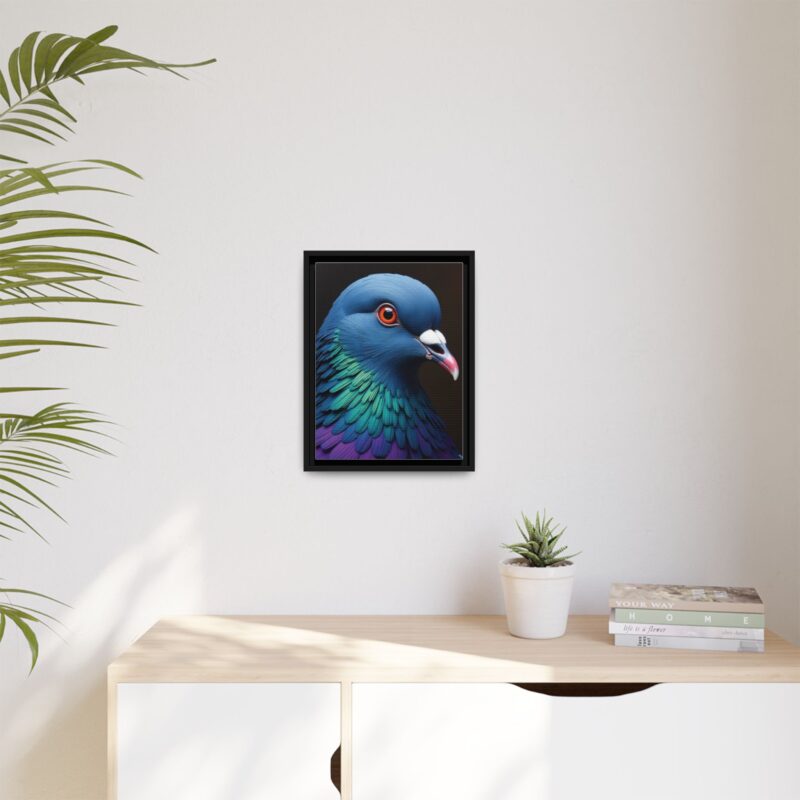 Canvas Print featuring a close-up portrait of a colorful pigeon - Image 13