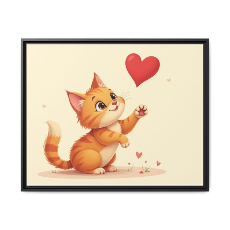 Canvas Print Wall Art - Cartoon Cat Paw Reaching Heart - Image 84