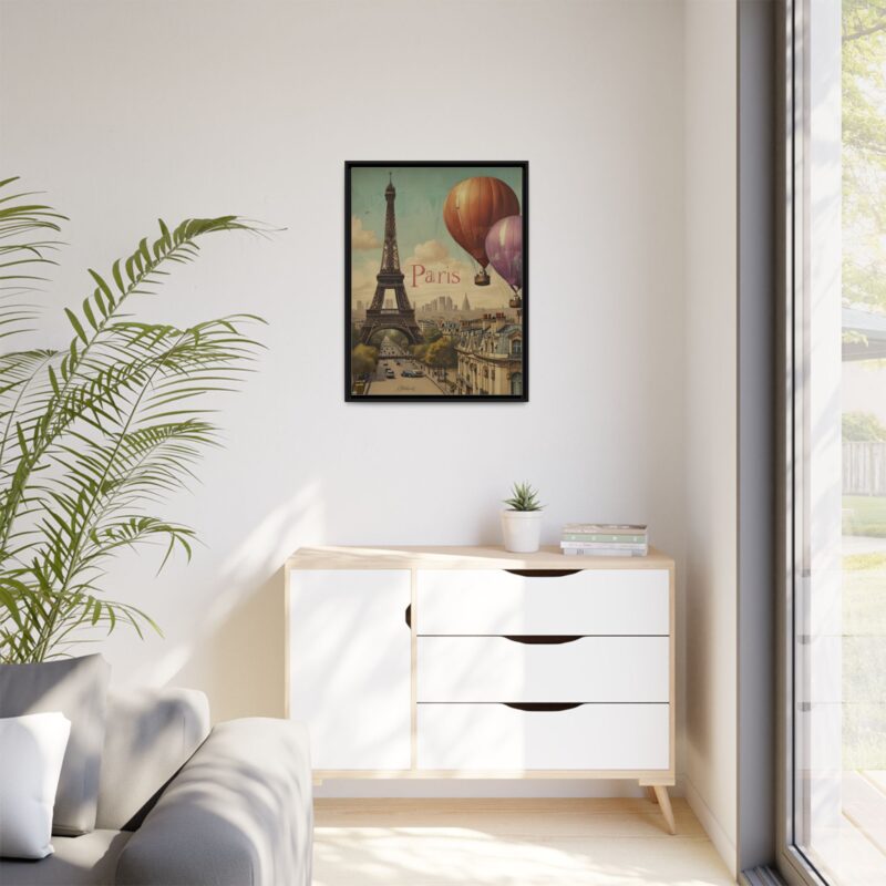 Pastel Eiffel Tower Travel canvas art of Nouveau Typography - Image 27