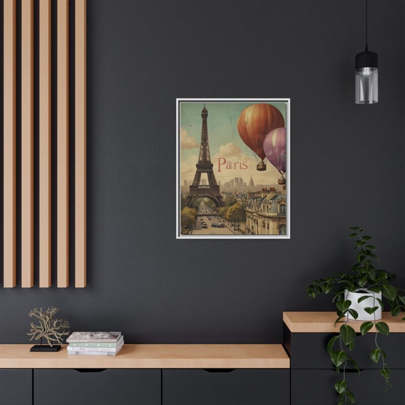Pastel Eiffel Tower Travel canvas art of Nouveau Typography - Image 132
