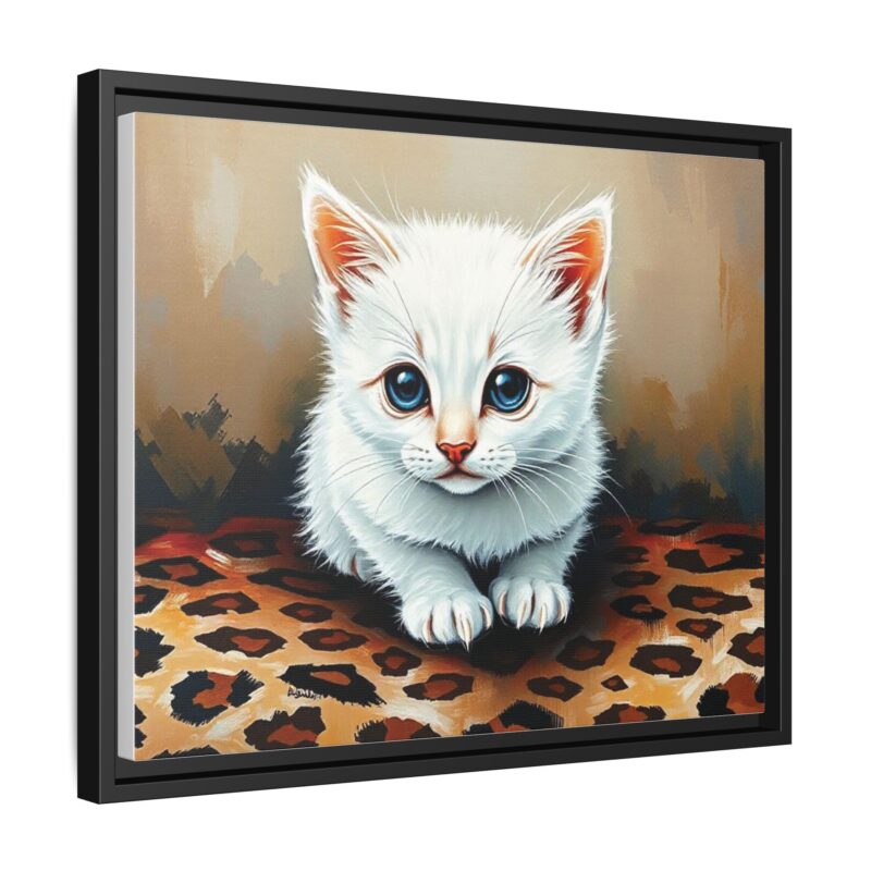 Canvas Print - White Kitten on Leopard Print Surface Wall Art - Image 19