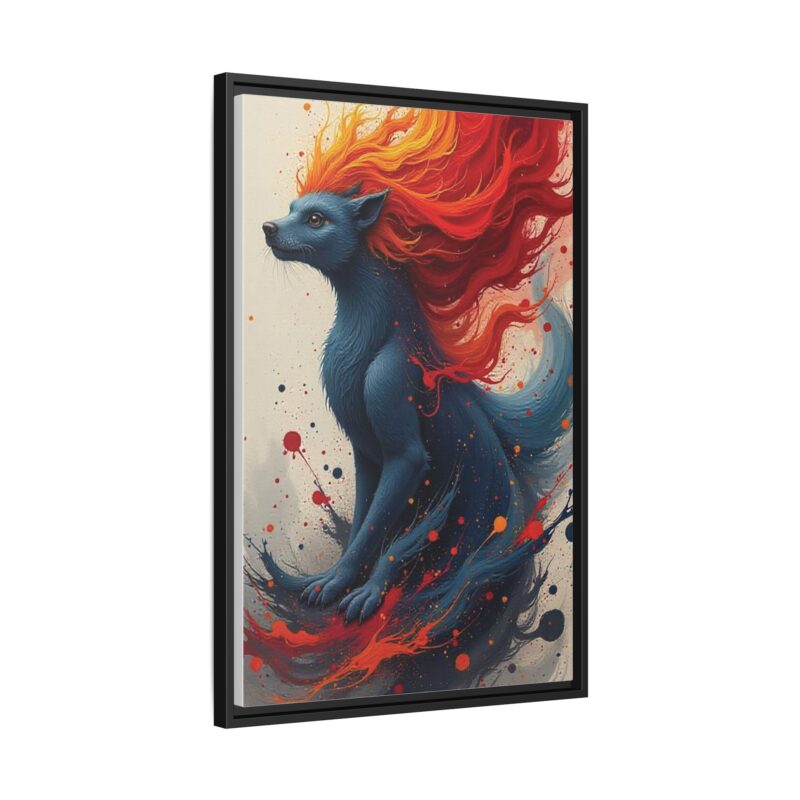 Matte Canvas, Framed  Joyful Chaos: Vibrant Colors and Energetic Expression of Happiness - Image 3