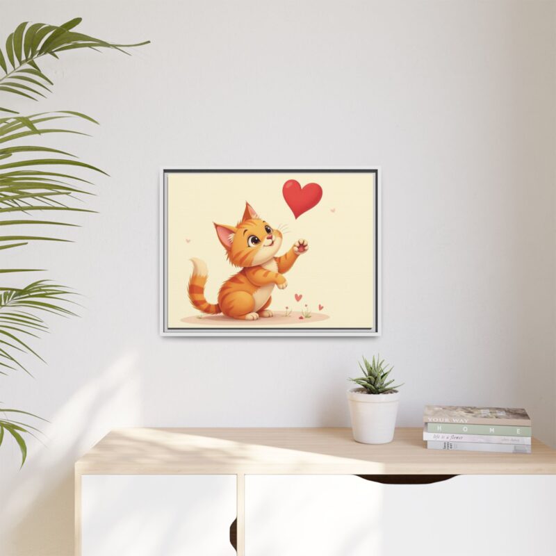 Canvas Print Wall Art - Cartoon Cat Paw Reaching Heart - Image 68