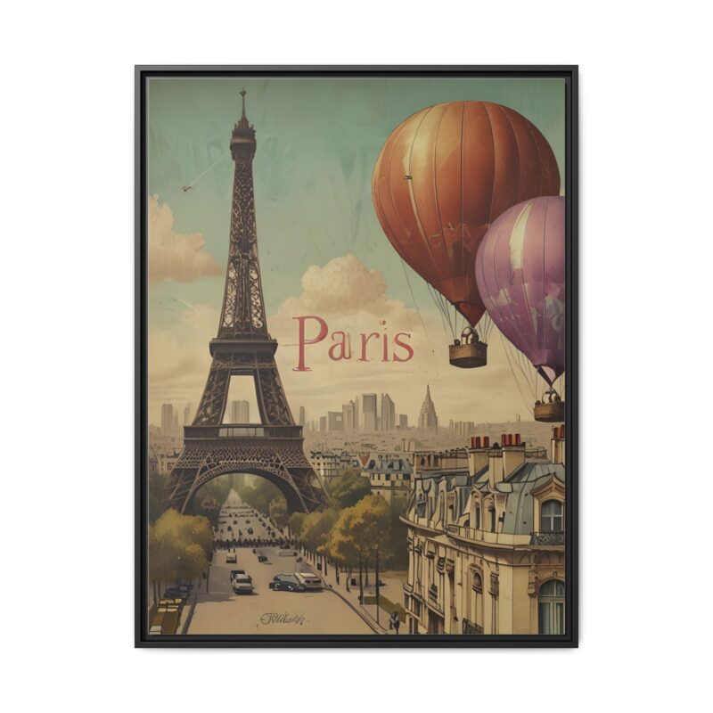 Pastel Eiffel Tower Travel canvas art of Nouveau Typography - Image 37