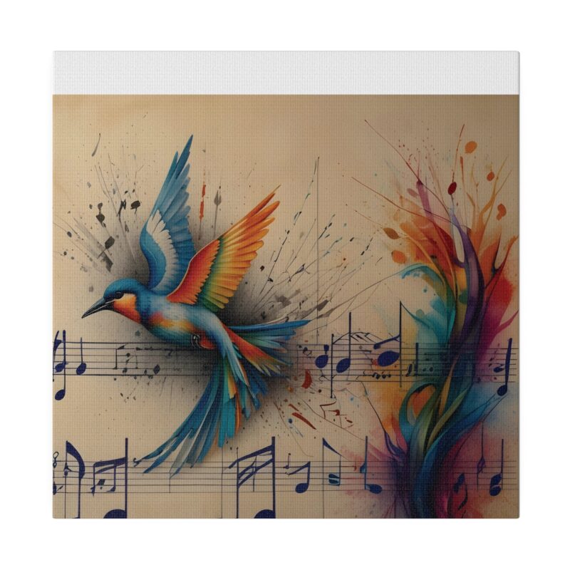 Canvas Wall Art - Minimalist Bird and Music Art: Perfect for Nature Lovers - Image 81