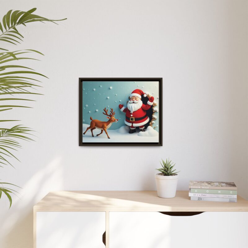Canvas Wall Art 3D Santa Claus & Reindeer Illusion - Image 64