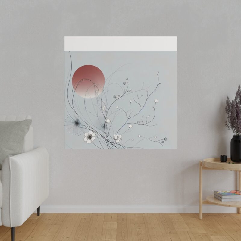 Serenity in Bloom: Japanese Floral Abstract Wall Art - Image 104