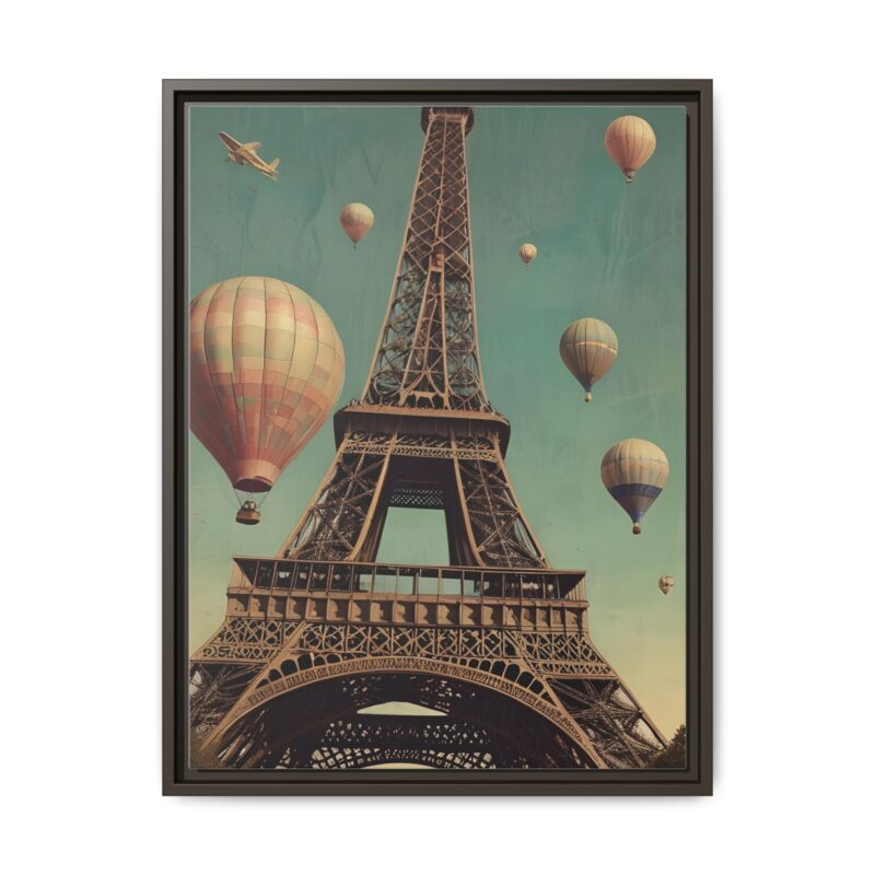 Vintage Paris Travel Canvas art with Hot Air Balloons and Street Lamps - Image 70