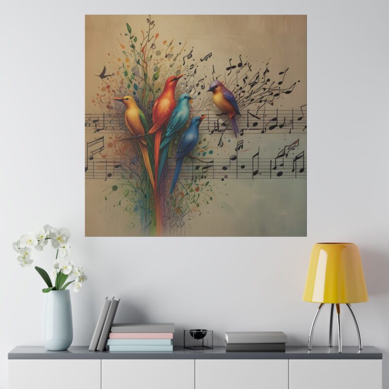 Canvas Wall Art Birds Music Harmony Abstract Design - Image 49