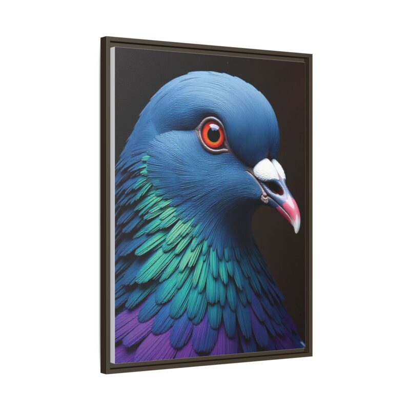 Canvas Print featuring a close-up portrait of a colorful pigeon - Image 75