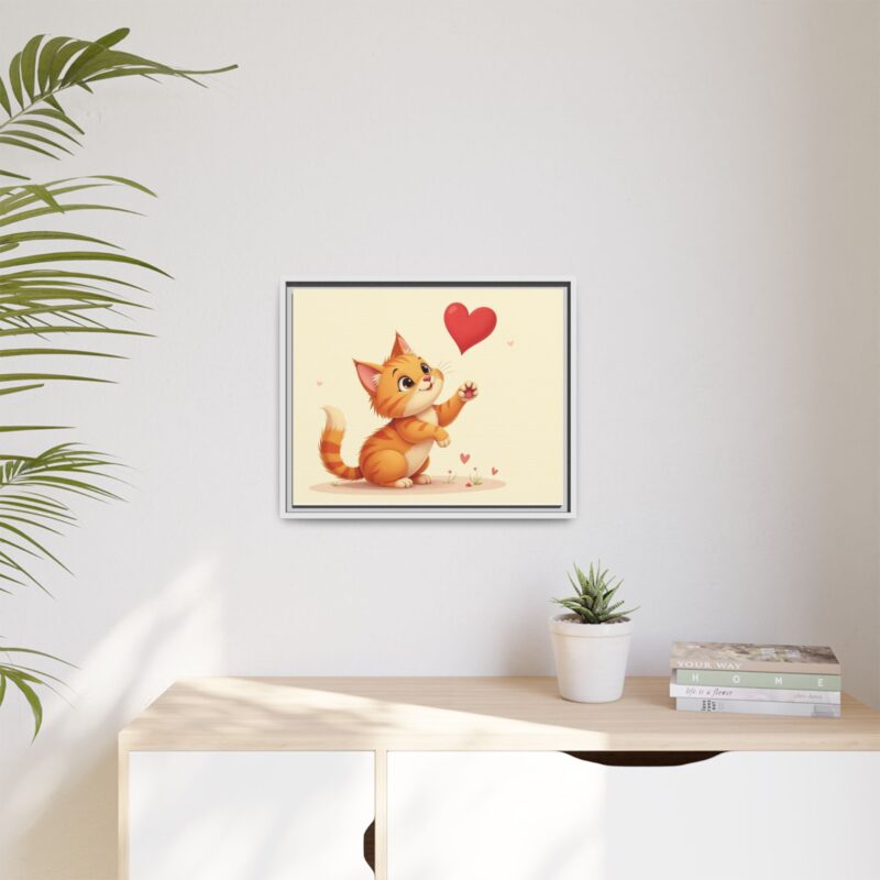 Canvas Print Wall Art - Cartoon Cat Paw Reaching Heart - Image 60