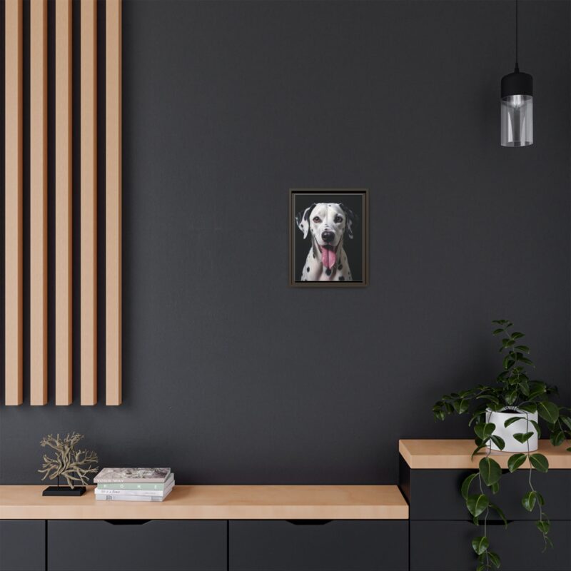 Canvas Art print features a detailed oil painting of a Dalmatian dog with a playful pink tongue sticking out - Image 41