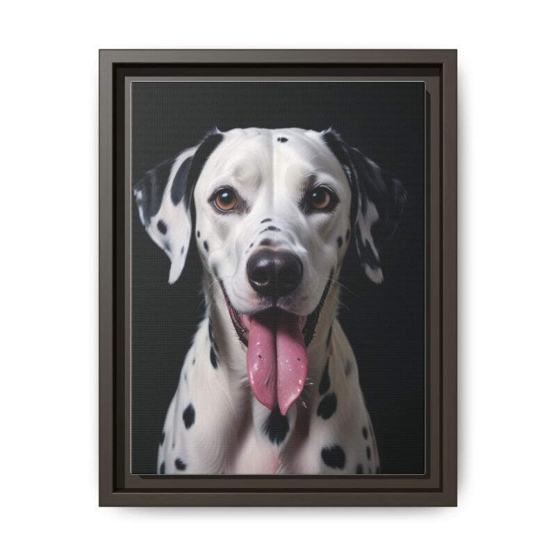 Canvas Art print features a detailed oil painting of a Dalmatian dog with a playful pink tongue sticking out - Image 34