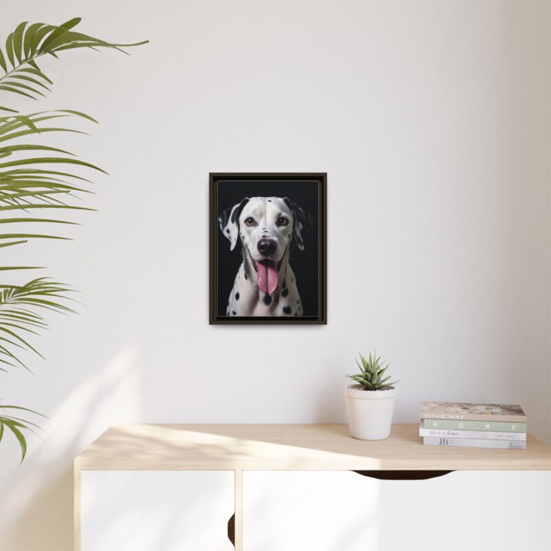 Canvas Art print features a detailed oil painting of a Dalmatian dog with a playful pink tongue sticking out - Image 52