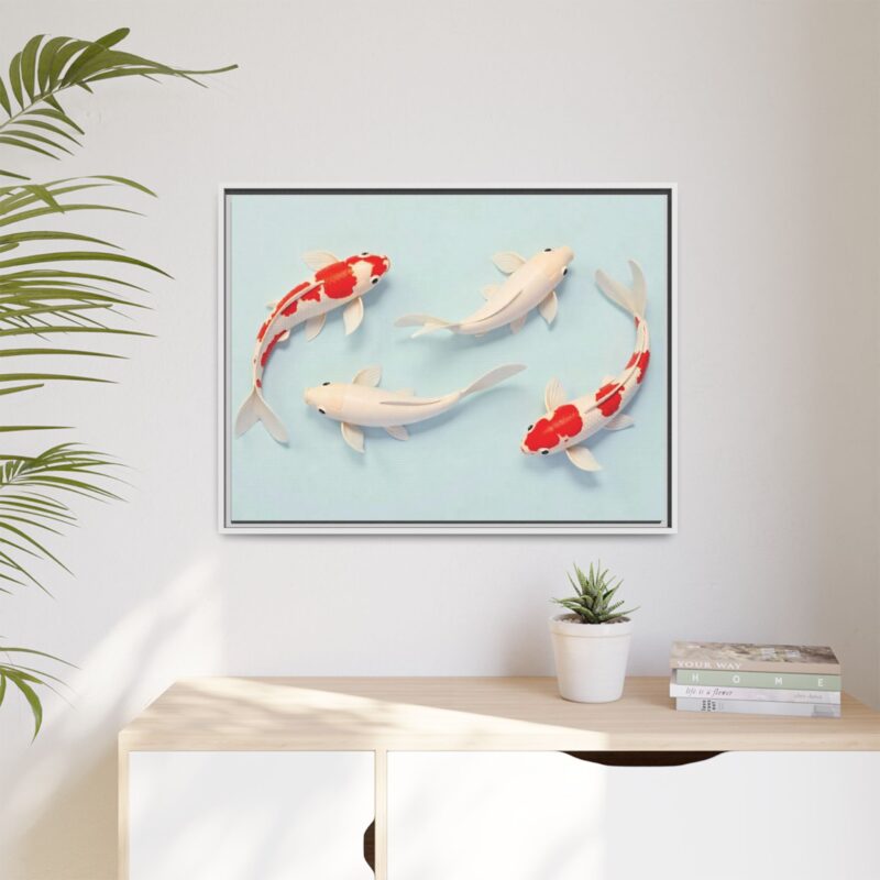 Canvas Print - Colorful Koi Fish Swimming in Minimalist Style - Image 94