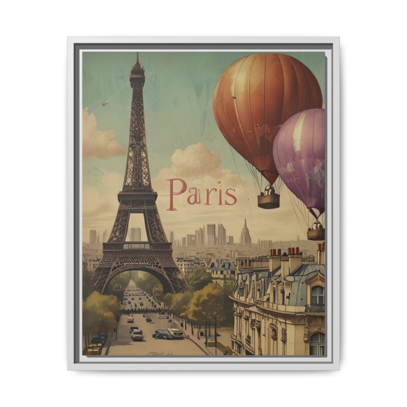 Pastel Eiffel Tower Travel canvas art of Nouveau Typography - Image 69