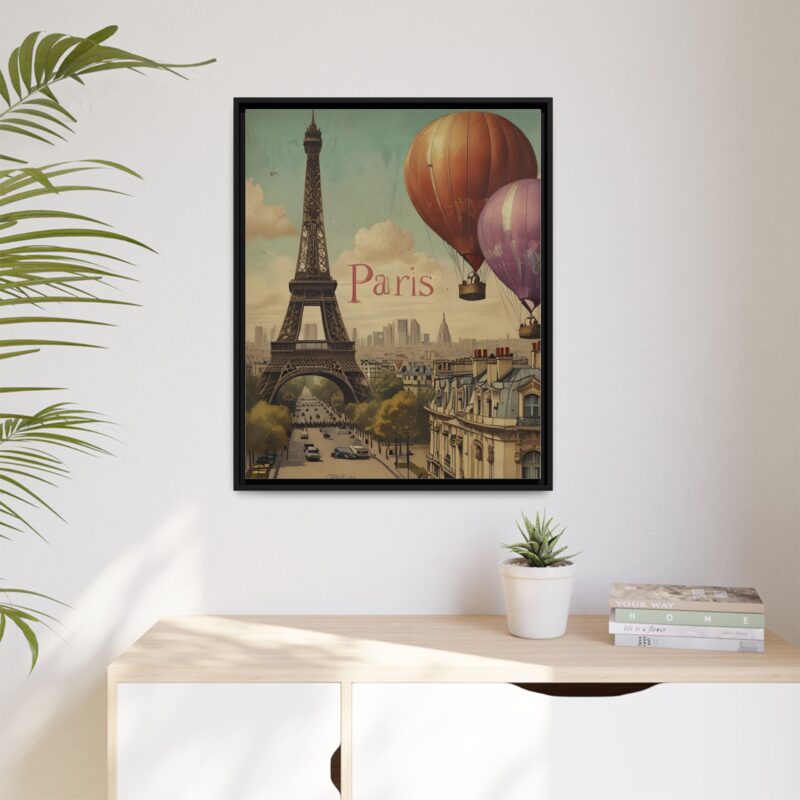 Pastel Eiffel Tower Travel canvas art of Nouveau Typography - Image 123