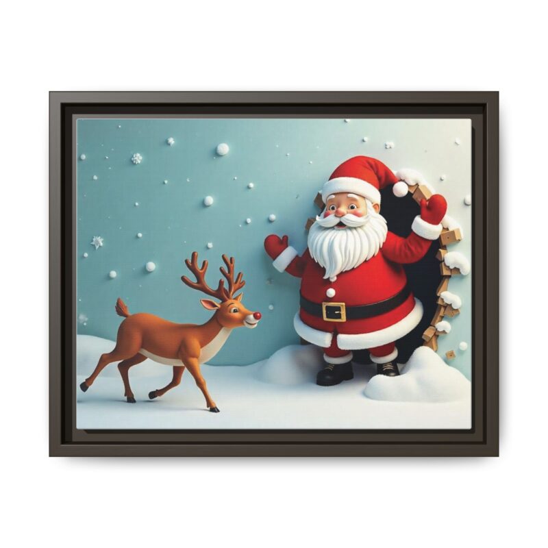 Canvas Wall Art 3D Santa Claus & Reindeer Illusion - Image 46