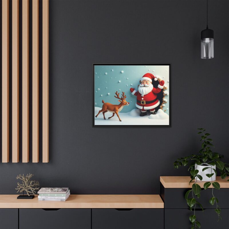 Canvas Wall Art 3D Santa Claus & Reindeer Illusion - Image 109