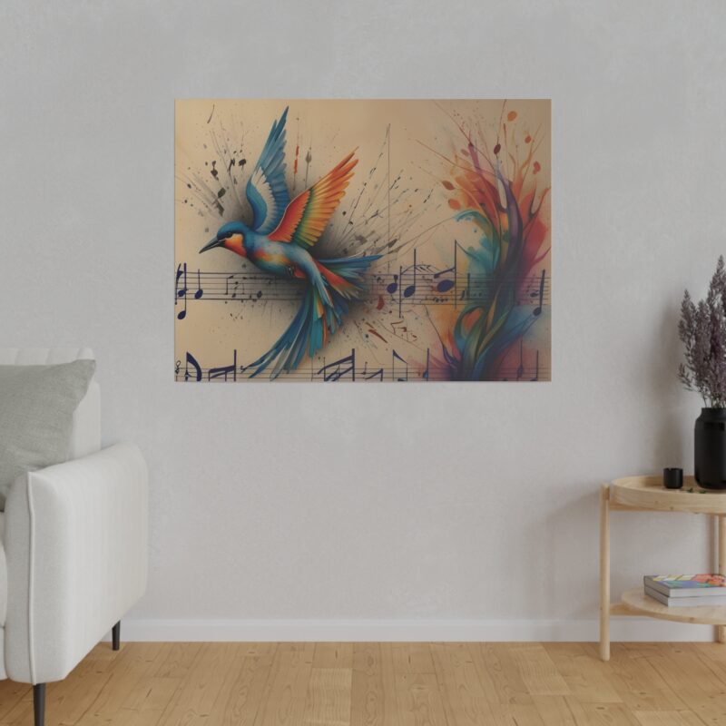 Canvas Wall Art - Minimalist Bird and Music Art: Perfect for Nature Lovers - Image 36
