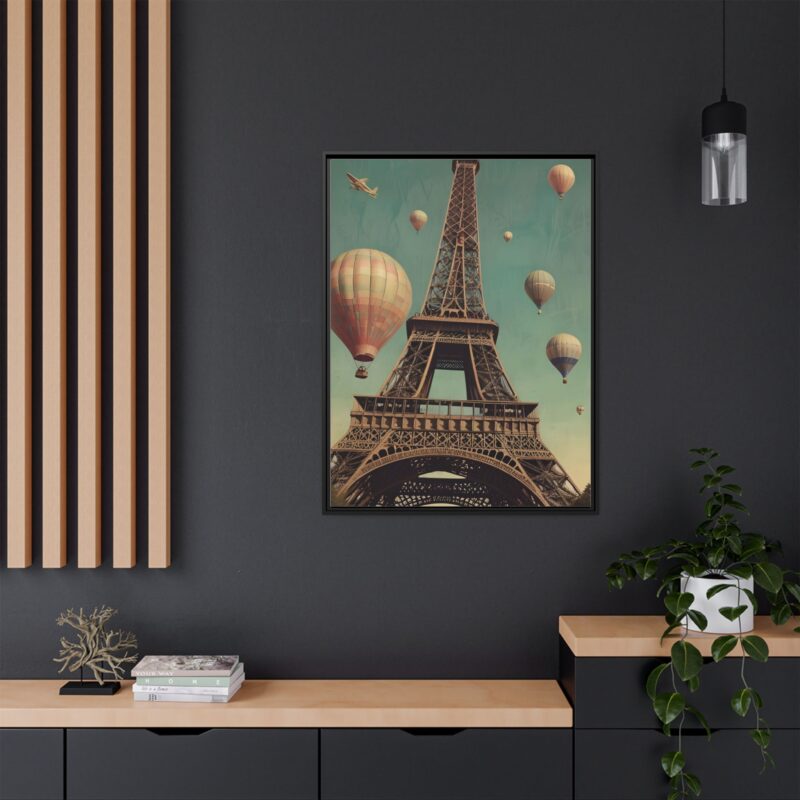 Vintage Paris Travel Canvas art with Hot Air Balloons and Street Lamps - Image 40