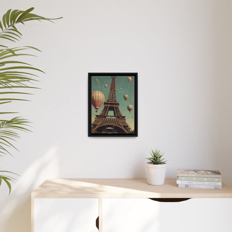 Vintage Paris Travel Canvas art with Hot Air Balloons and Street Lamps - Image 13