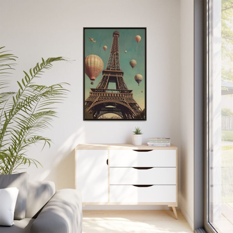 Vintage Paris Travel Canvas art with Hot Air Balloons and Street Lamps - Image 109