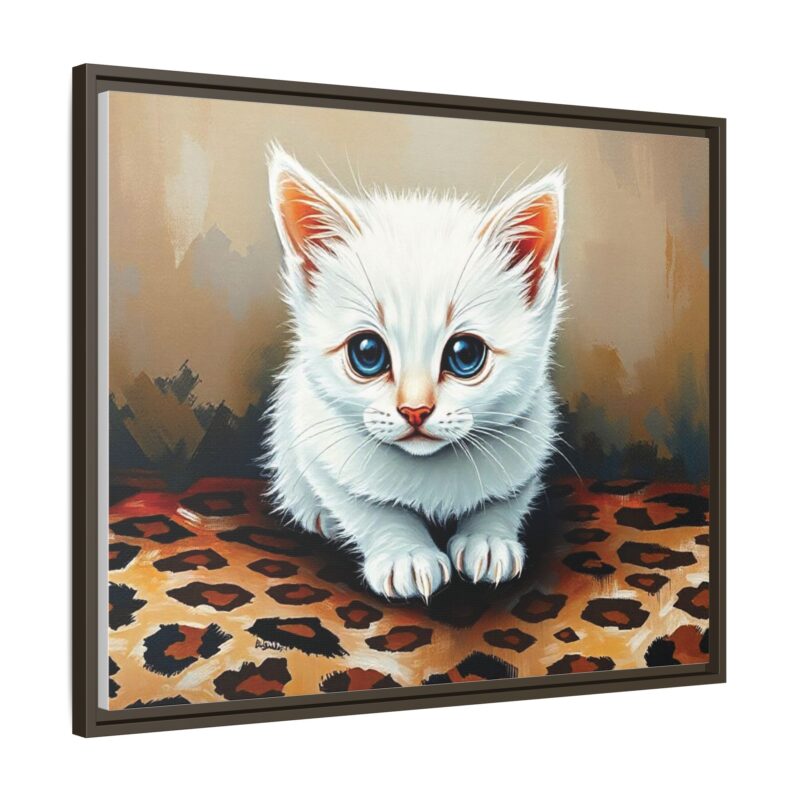 Canvas Print - White Kitten on Leopard Print Surface Wall Art - Image 127