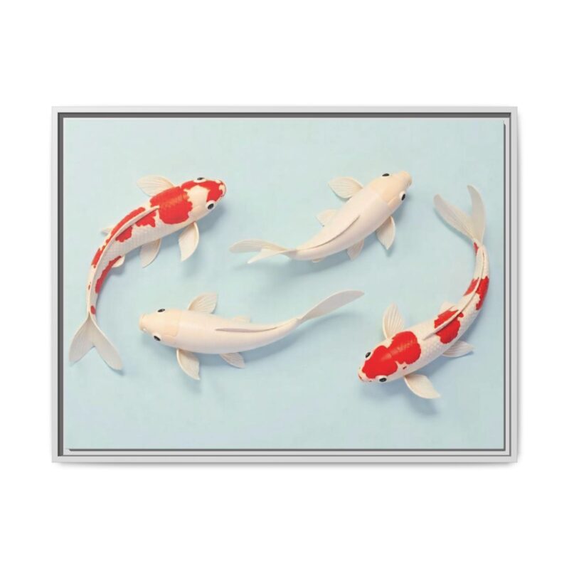 Canvas Print - Colorful Koi Fish Swimming in Minimalist Style - Image 93