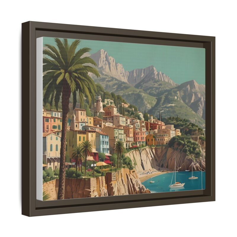 Canvas art of Sun-Drenched Italian Riviera Poster with Sailboats and Palm Trees - Image 51