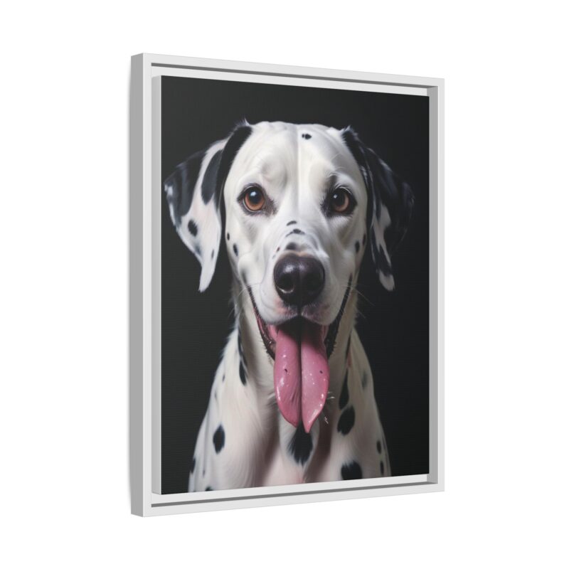 Canvas Art print features a detailed oil painting of a Dalmatian dog with a playful pink tongue sticking out - Image 63