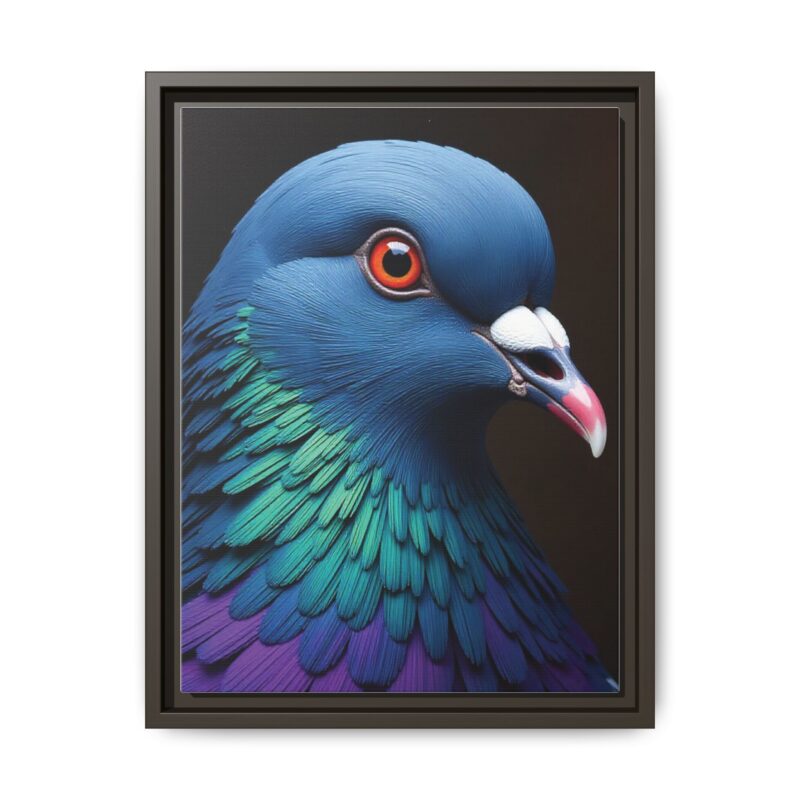 Canvas Print featuring a close-up portrait of a colorful pigeon - Image 50