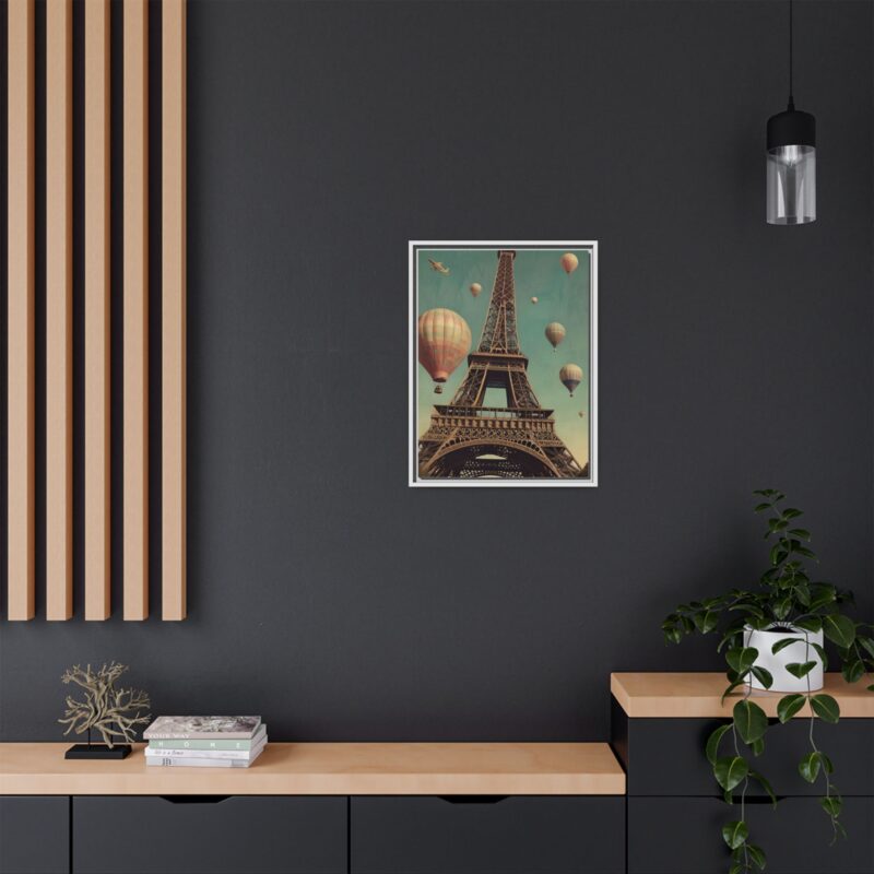 Vintage Paris Travel Canvas art with Hot Air Balloons and Street Lamps - Image 76