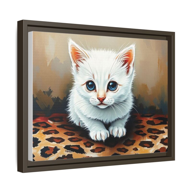 Canvas Print - White Kitten on Leopard Print Surface Wall Art - Image 59