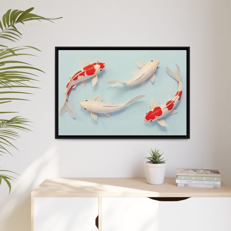 Canvas Print - Colorful Koi Fish Swimming in Minimalist Style - Image 36