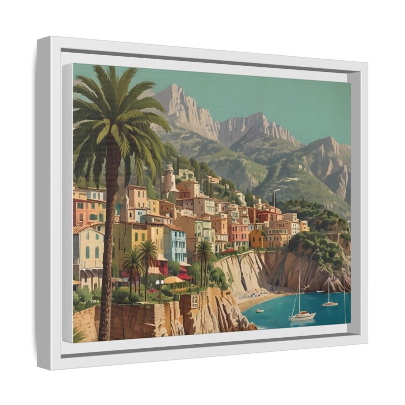 Canvas art of Sun-Drenched Italian Riviera Poster with Sailboats and Palm Trees - Image 55