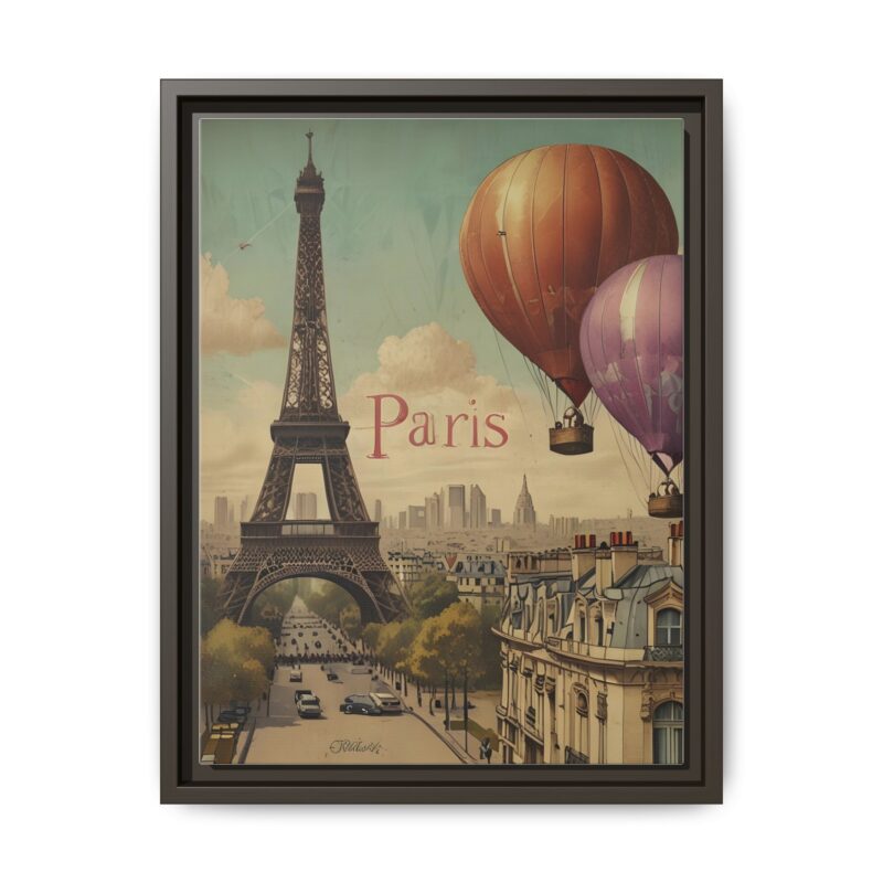 Pastel Eiffel Tower Travel canvas art of Nouveau Typography - Image 57