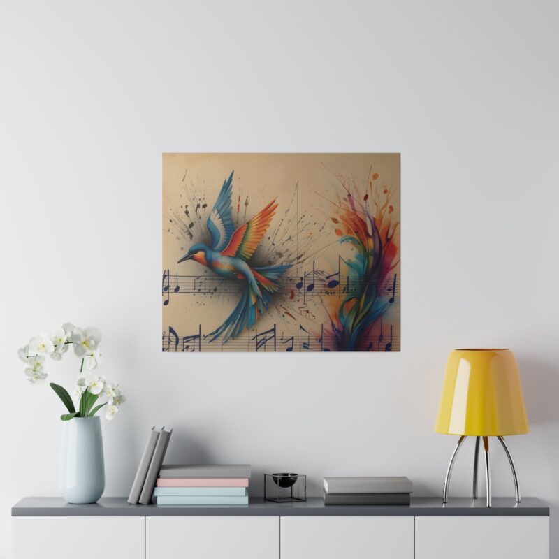 Canvas Wall Art - Minimalist Bird and Music Art: Perfect for Nature Lovers - Image 91
