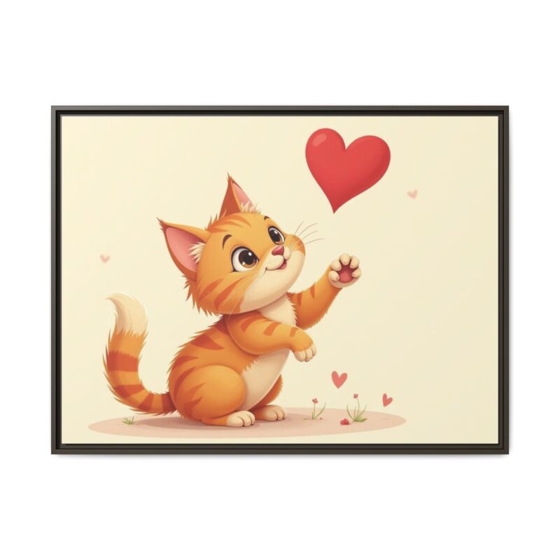 Canvas Print Wall Art - Cartoon Cat Paw Reaching Heart - Image 76