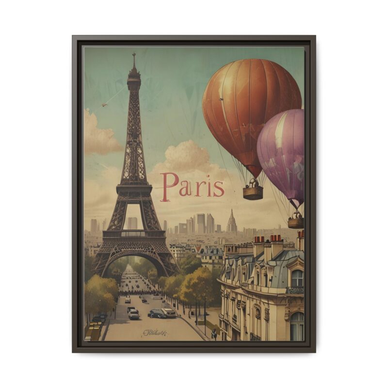 Pastel Eiffel Tower Travel canvas art of Nouveau Typography - Image 73