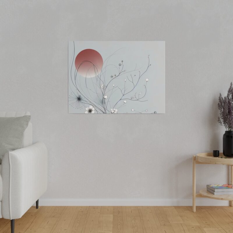 Serenity in Bloom: Japanese Floral Abstract Wall Art - Image 27
