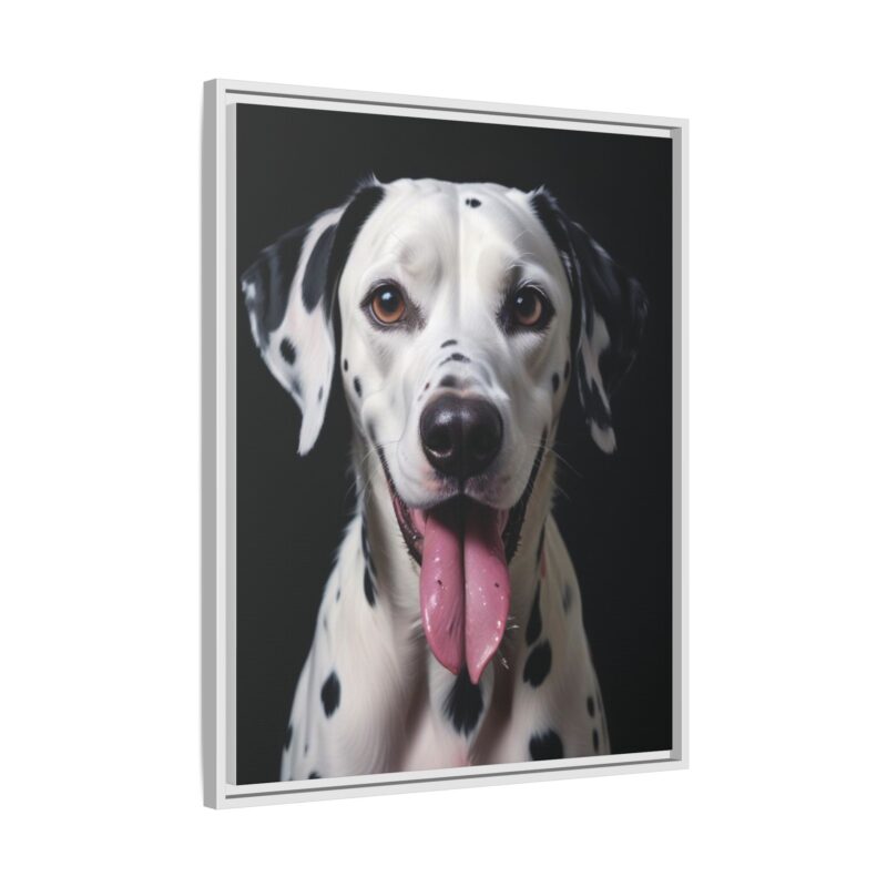 Canvas Art print features a detailed oil painting of a Dalmatian dog with a playful pink tongue sticking out - Image 95