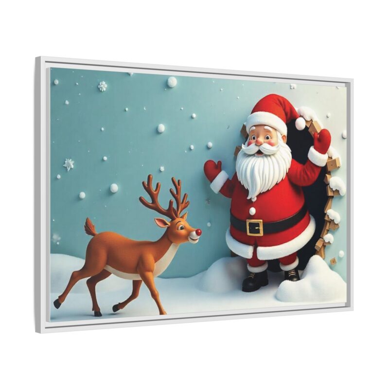 Canvas Wall Art 3D Santa Claus & Reindeer Illusion - Image 99