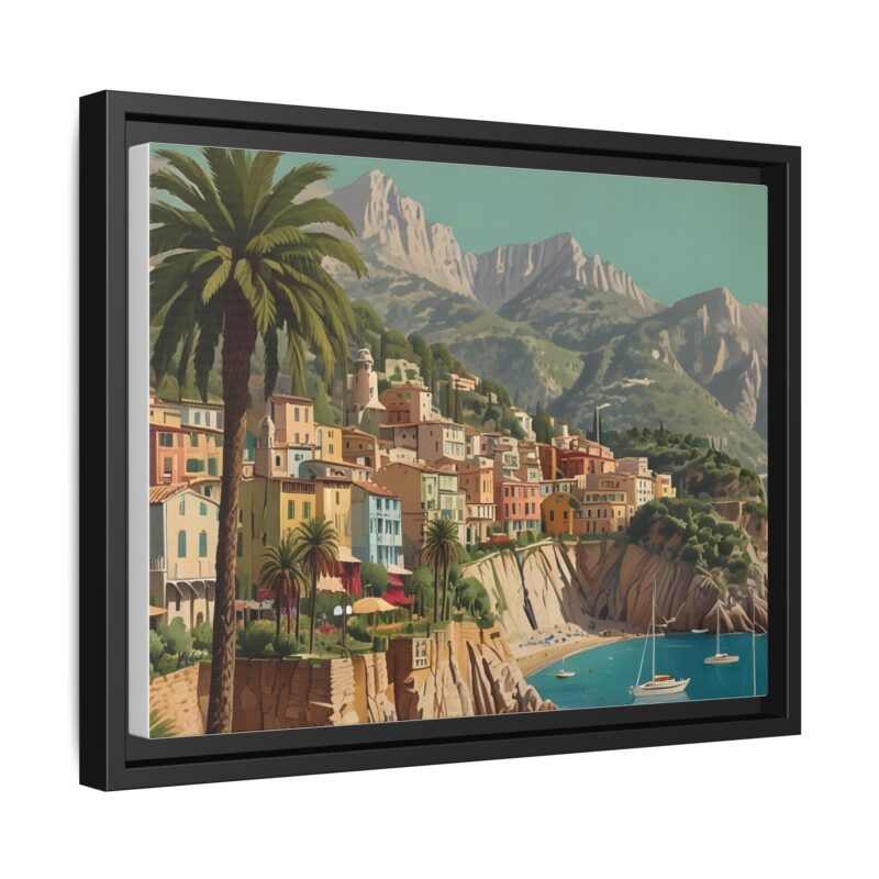 Canvas art of Sun-Drenched Italian Riviera Poster with Sailboats and Palm Trees - Image 15