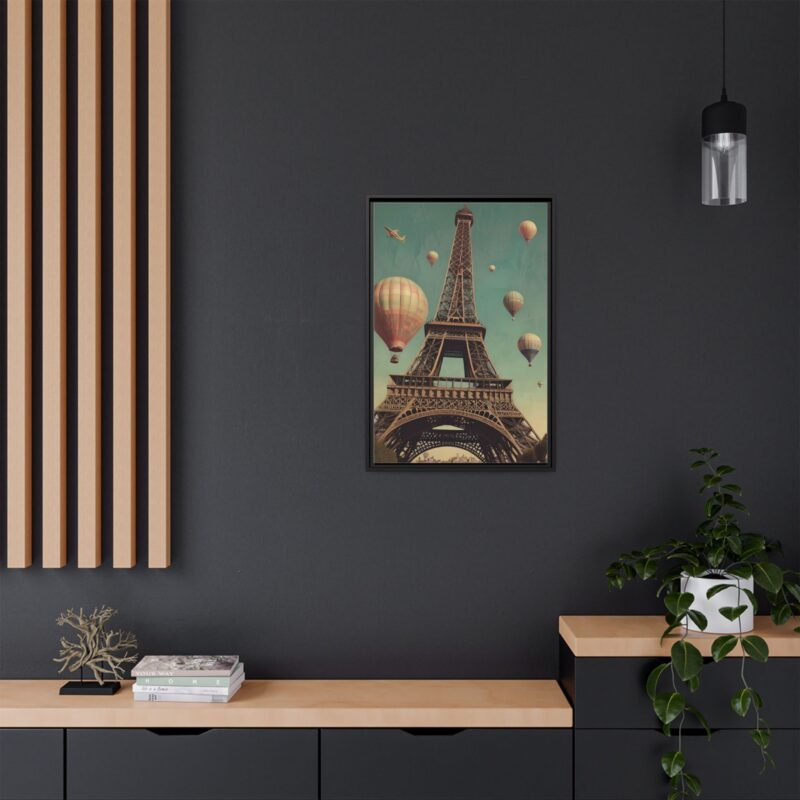 Vintage Paris Travel Canvas art with Hot Air Balloons and Street Lamps - Image 4
