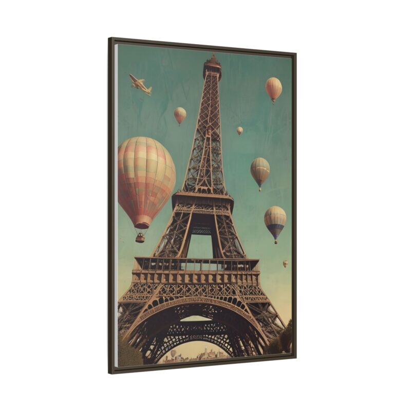 Vintage Paris Travel Canvas art with Hot Air Balloons and Street Lamps - Image 111
